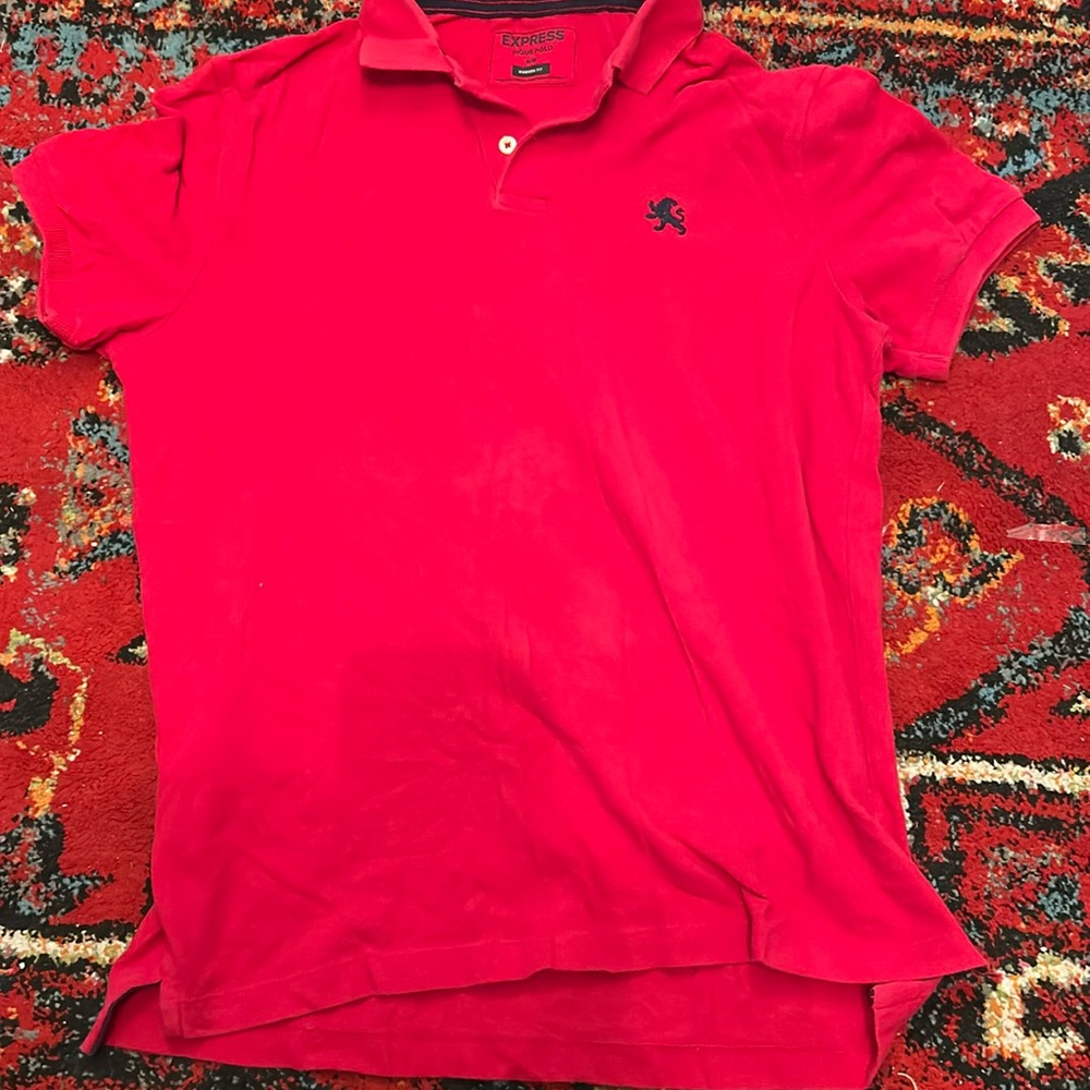 Express Modern Fit Red Medium Polo